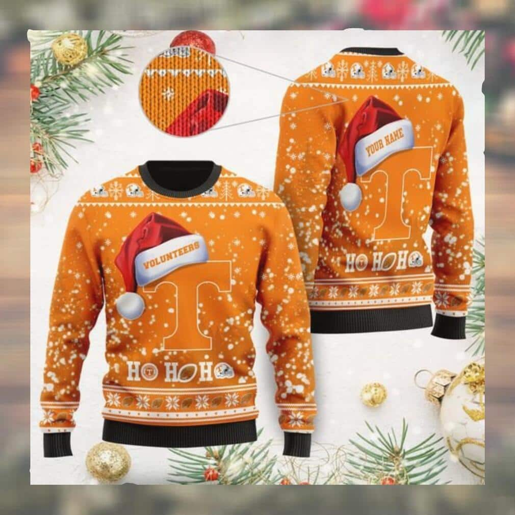 NCAA Ugly Christmas Sweater Ho Ho Ho Custom Name