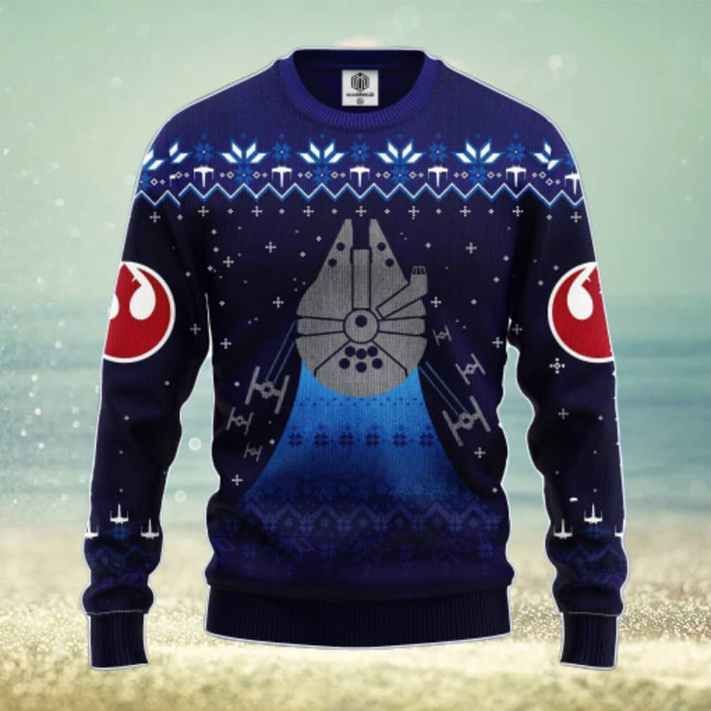 Navy Blue Star Wars Ugly Christmas Sweater Winter Gift