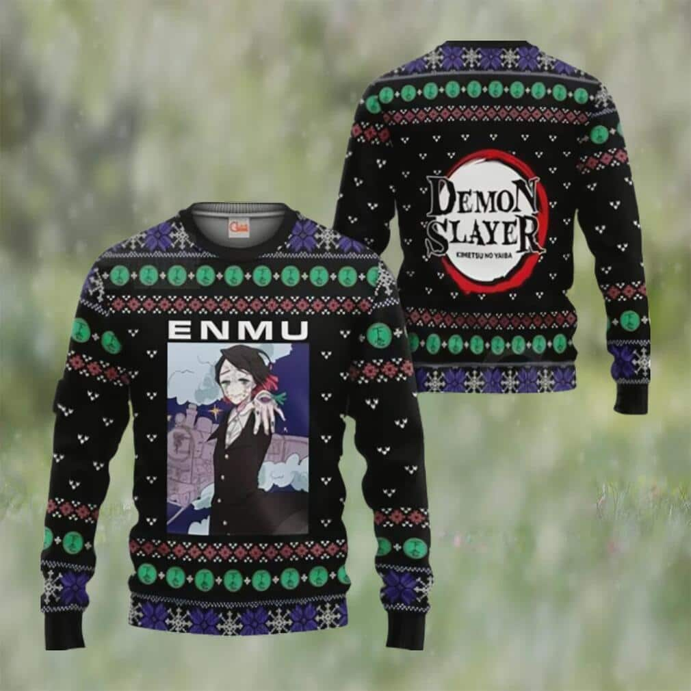 Black Enmu Demon Slayer Ugly Christmas Sweater