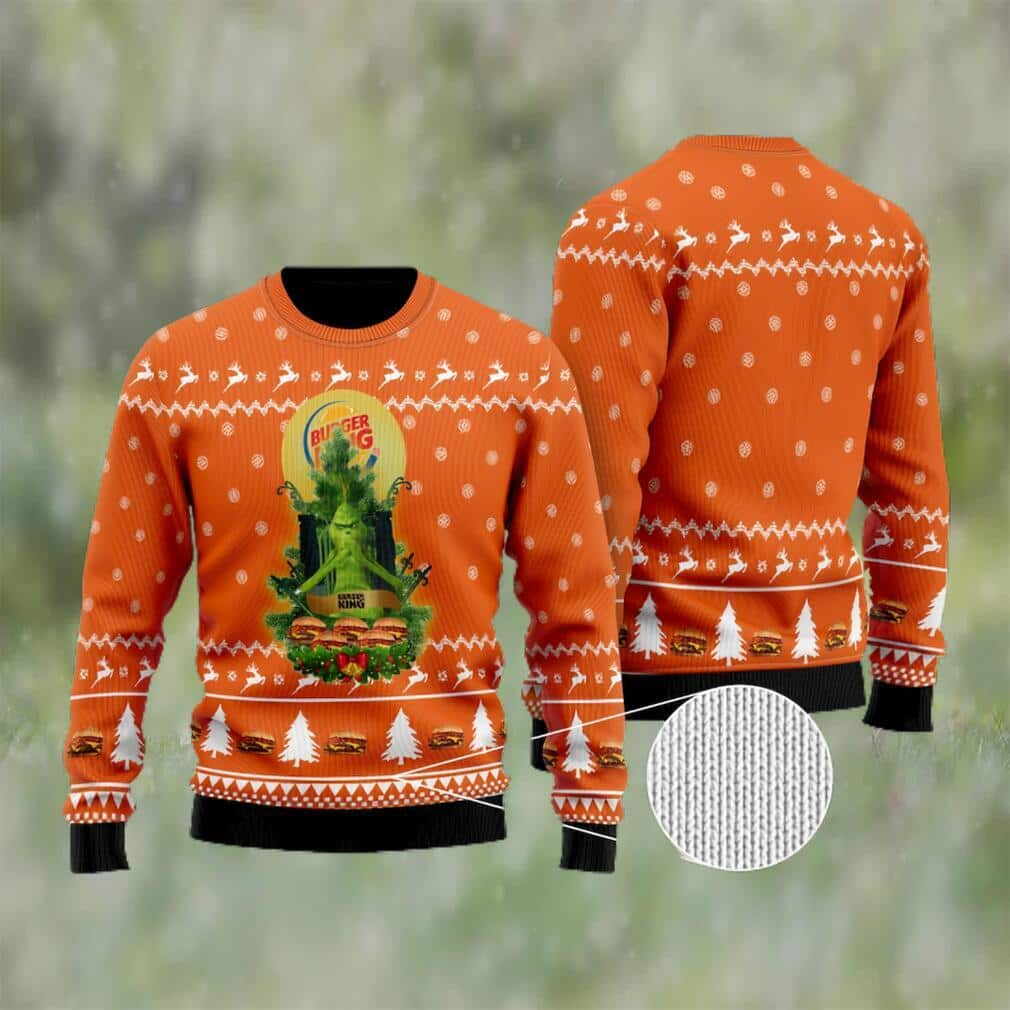 Orange Grinch Burger King Ugly Christmas Sweater