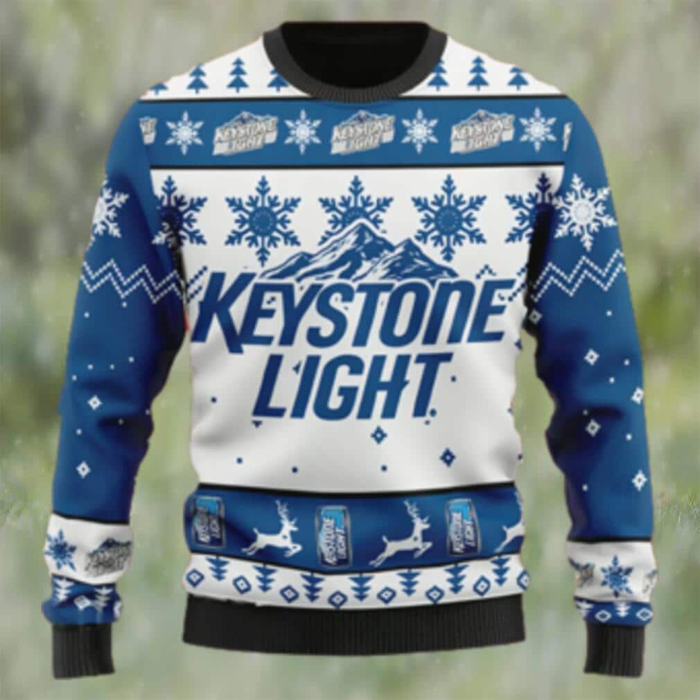 Keystone Light Ugly Christmas Sweater Xmas Pattern