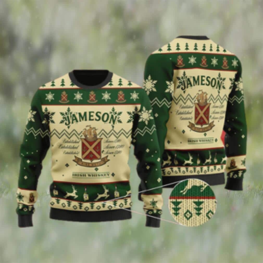 Jameson Irish Whiskey Ugly Christmas Sweater Winter Gift