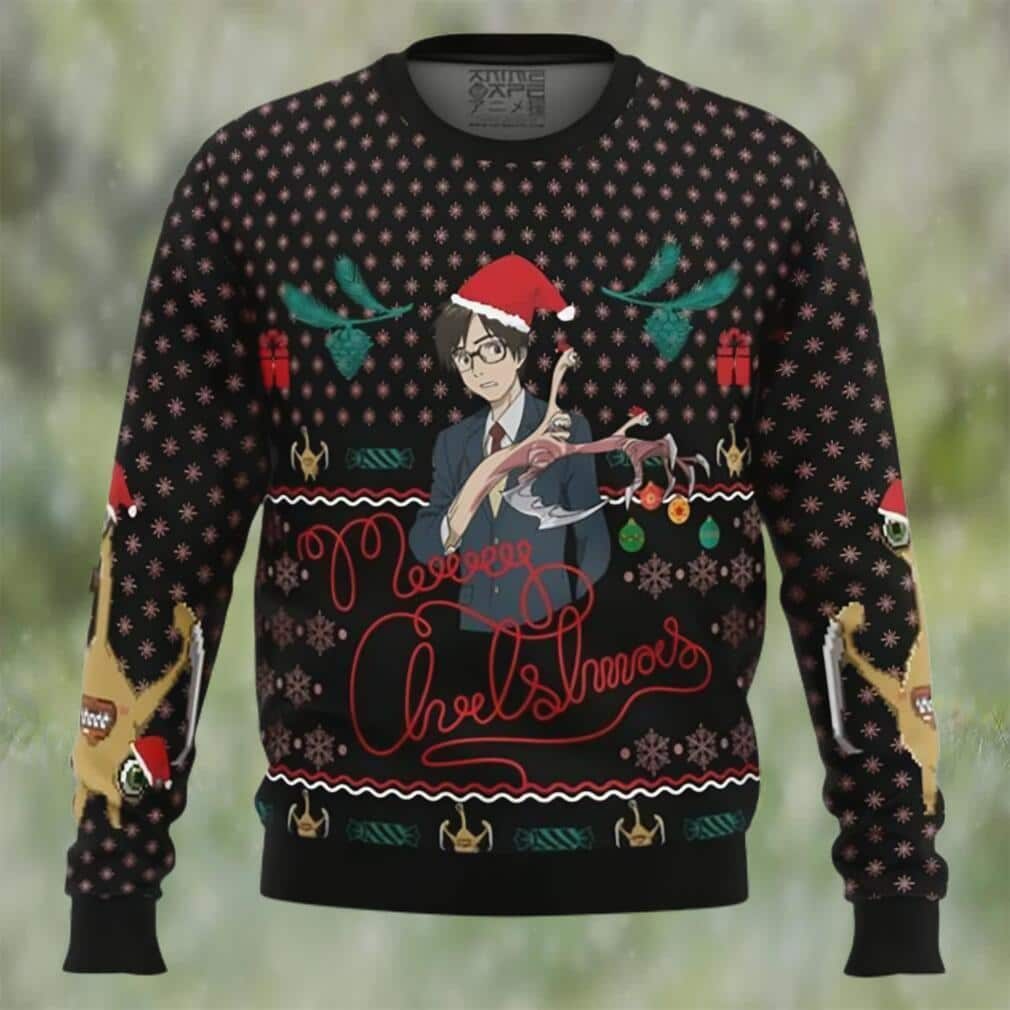 Black Shinichi Izumi Parasyte Ugly Christmas Sweater