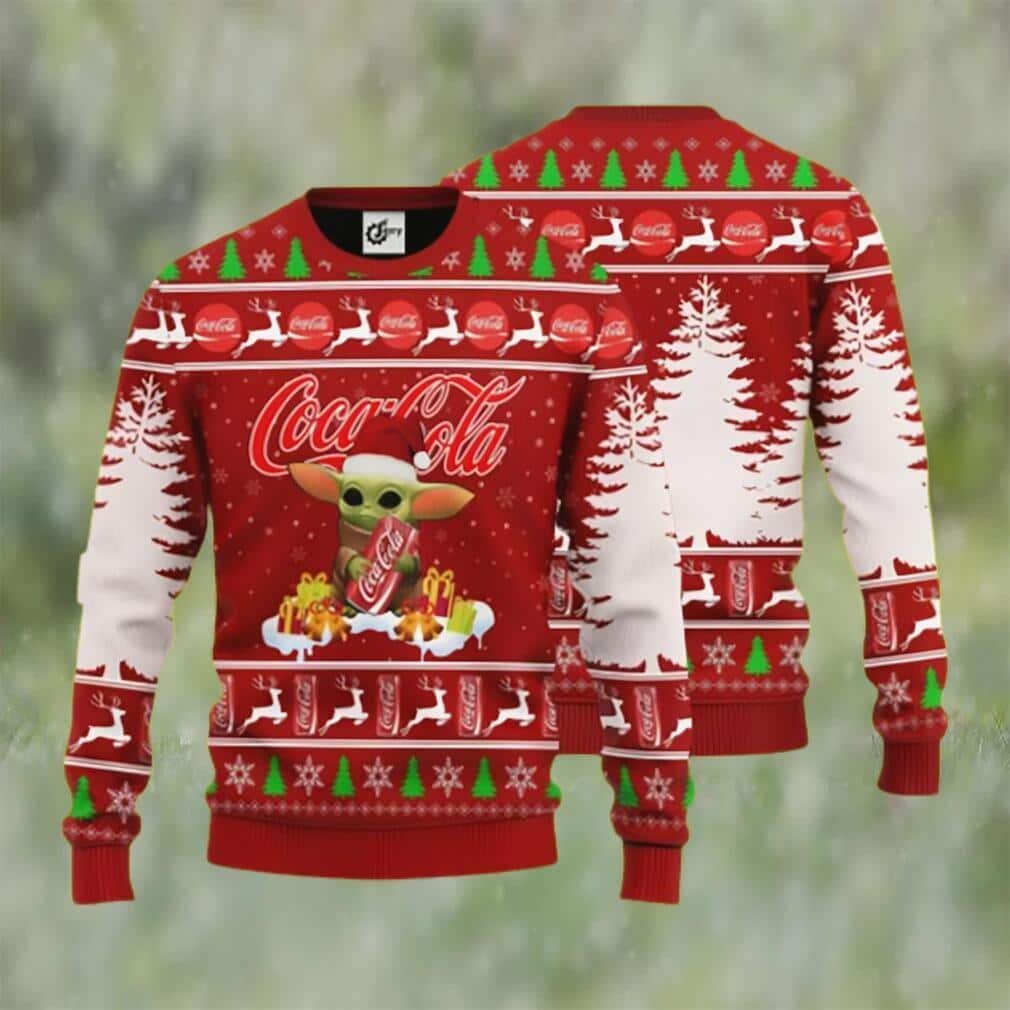 Baby Yoda Loves Coca-Cola Ugly Christmas Sweater