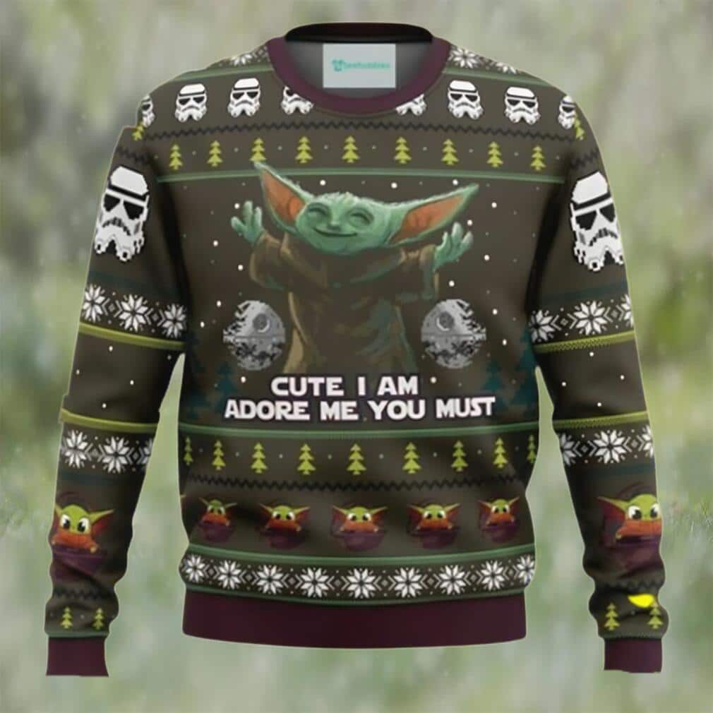 Baby Yoda Star Wars Ugly Christmas Sweater Mandalorian Cute I Am Adore Me You Must