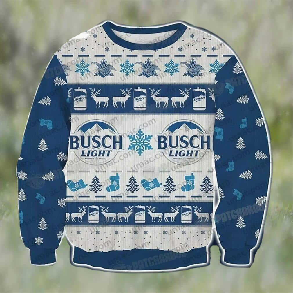 Busch Light Ugly Christmas Sweater Winter Gift