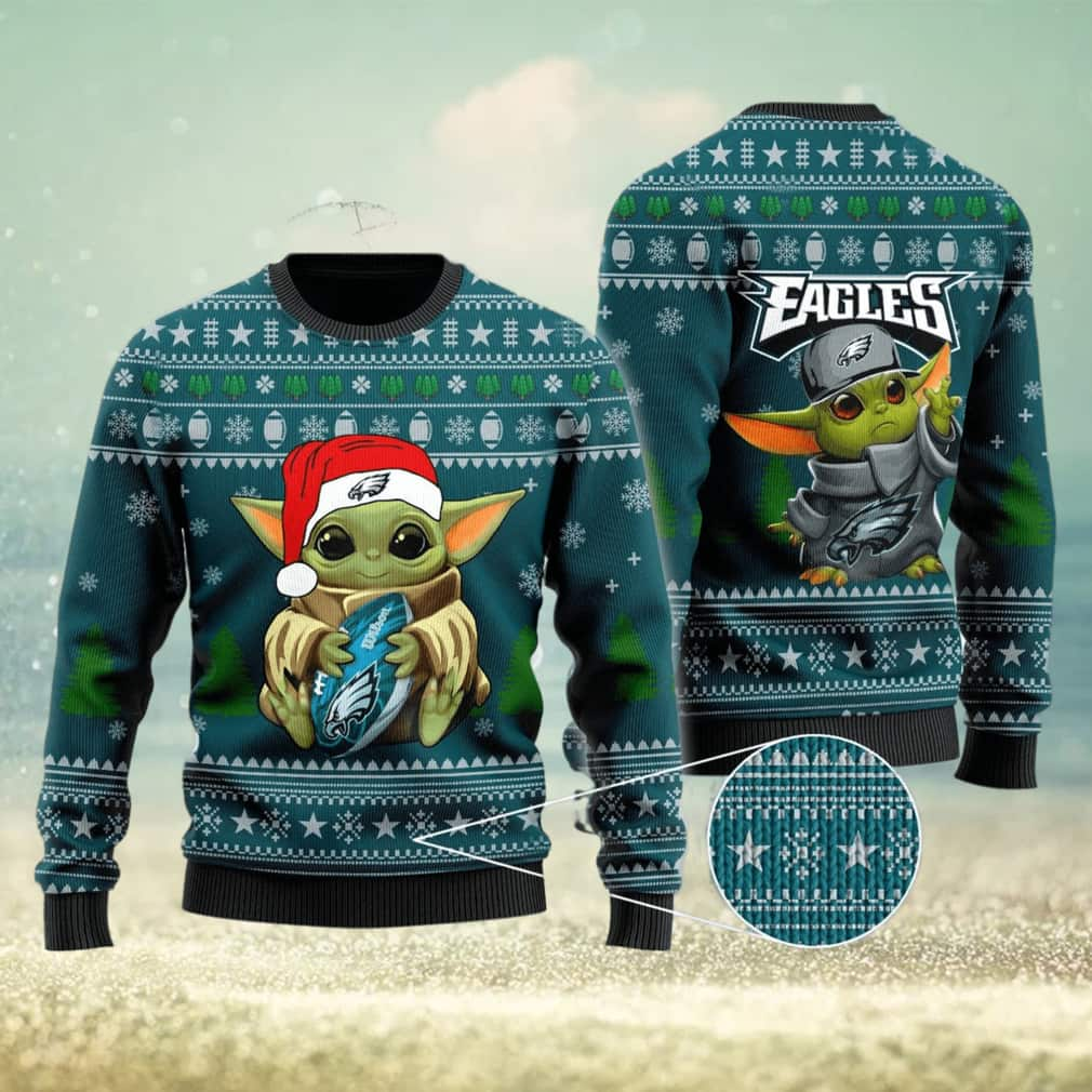 NFL Philadelphia Eagles Baby Yoda Ugly Christmas Sweater