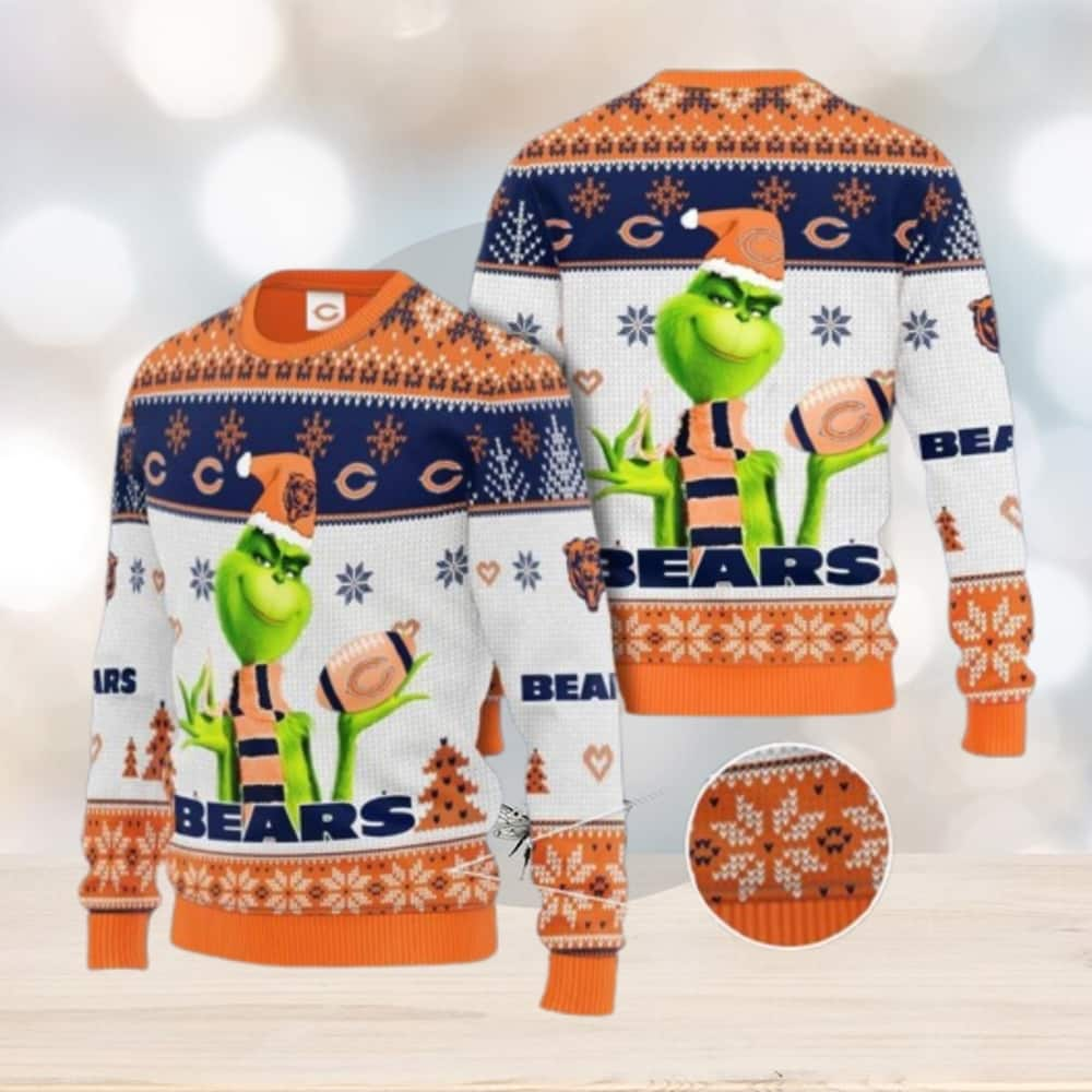 Funny Grinch NFL Chicago Bears Ugly Christmas Sweater