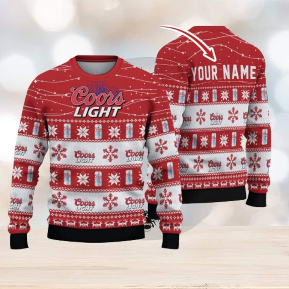 Coors Light Ugly Christmas Sweater Custom Name