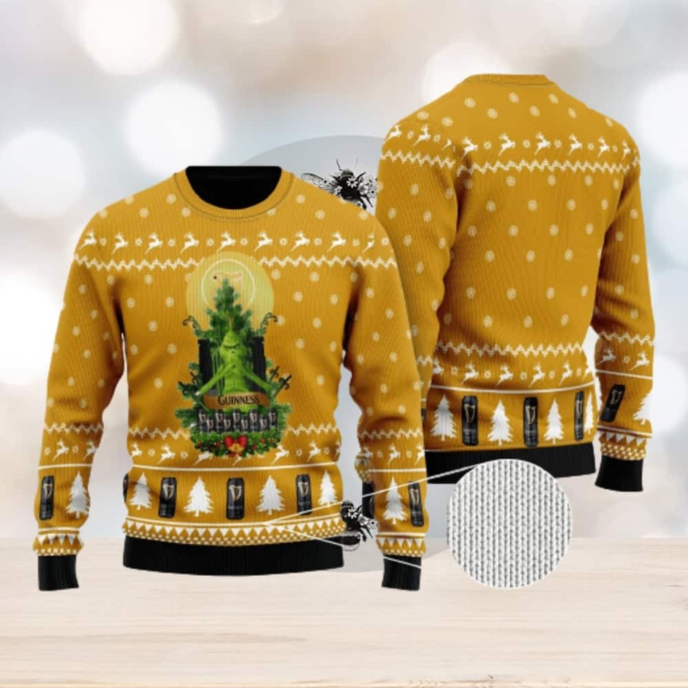 Funny Grinch Loves Guinness Ugly Christmas Sweater