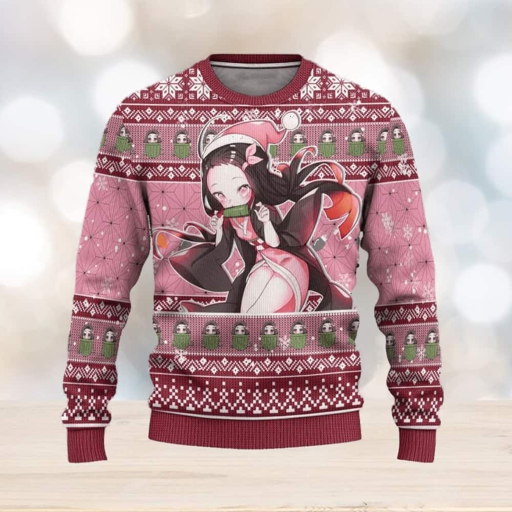 Demon Slayer Nezuko Kamado Ugly Christmas Sweater Winter Gift