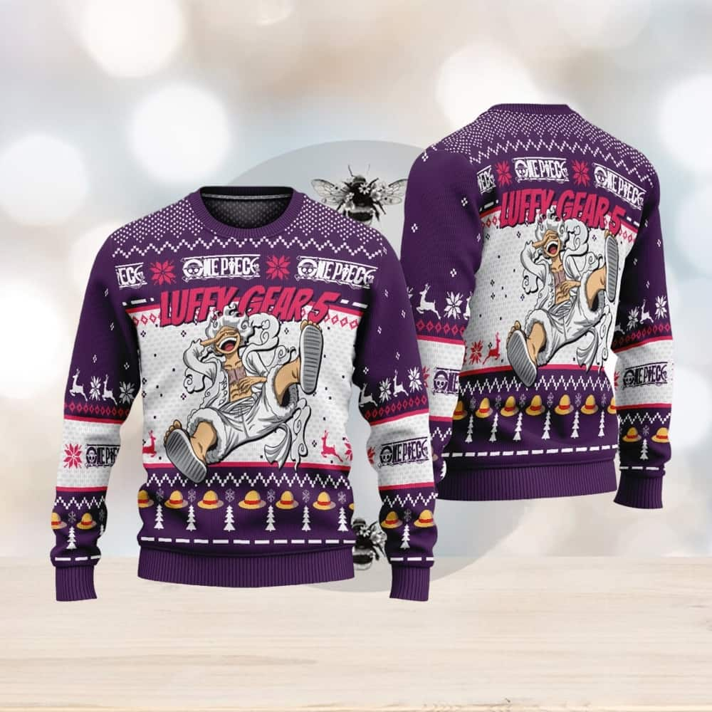 One Piece Luffy Gear 5 Ugly Christmas Sweater