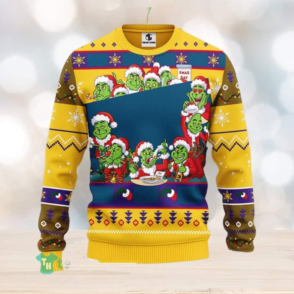 Yellow Cute Grinch NFL Miami Dolphins Ugly Christmas Sweater