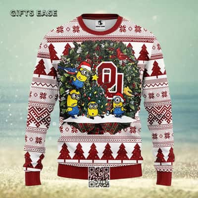 Cute Minion NCAA Oklahoma Sooners Ugly Christmas Sweater Cute Minion NCAA Oklahoma Sooners Ugly Christmas Sweater