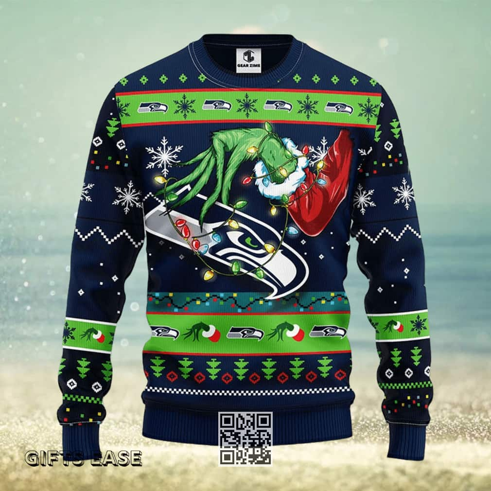 Funny Grinch NFL Seattle Seahawks Ugly Christmas Sweater