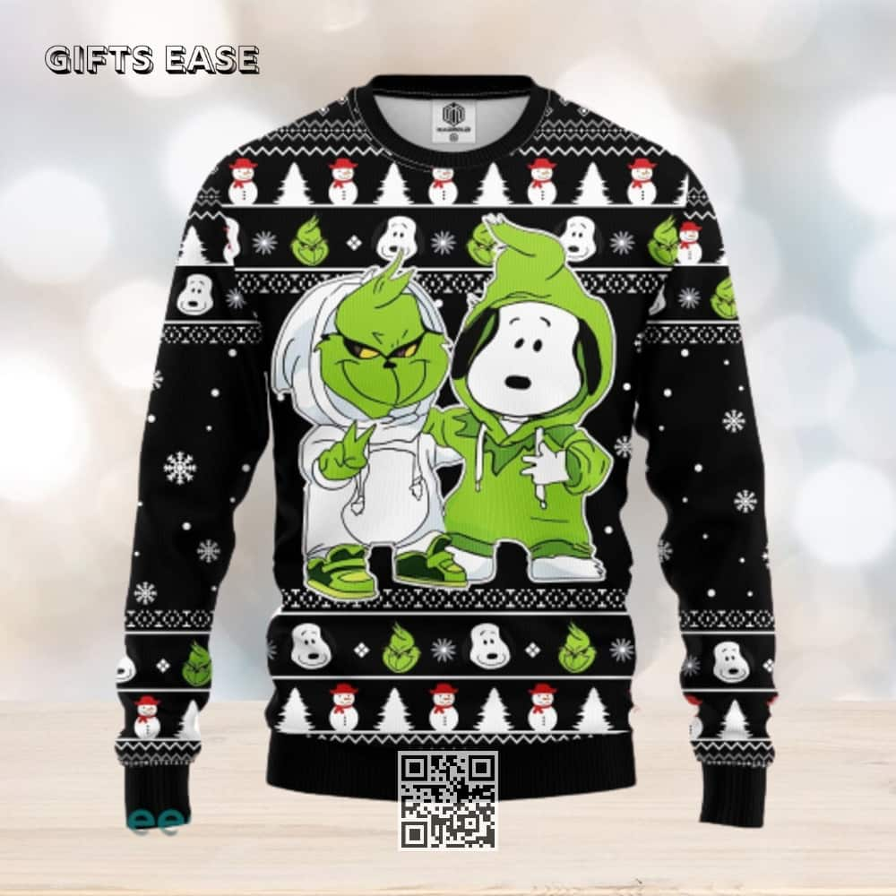 Cute Grinch And Snoopy Ugly Christmas Sweater