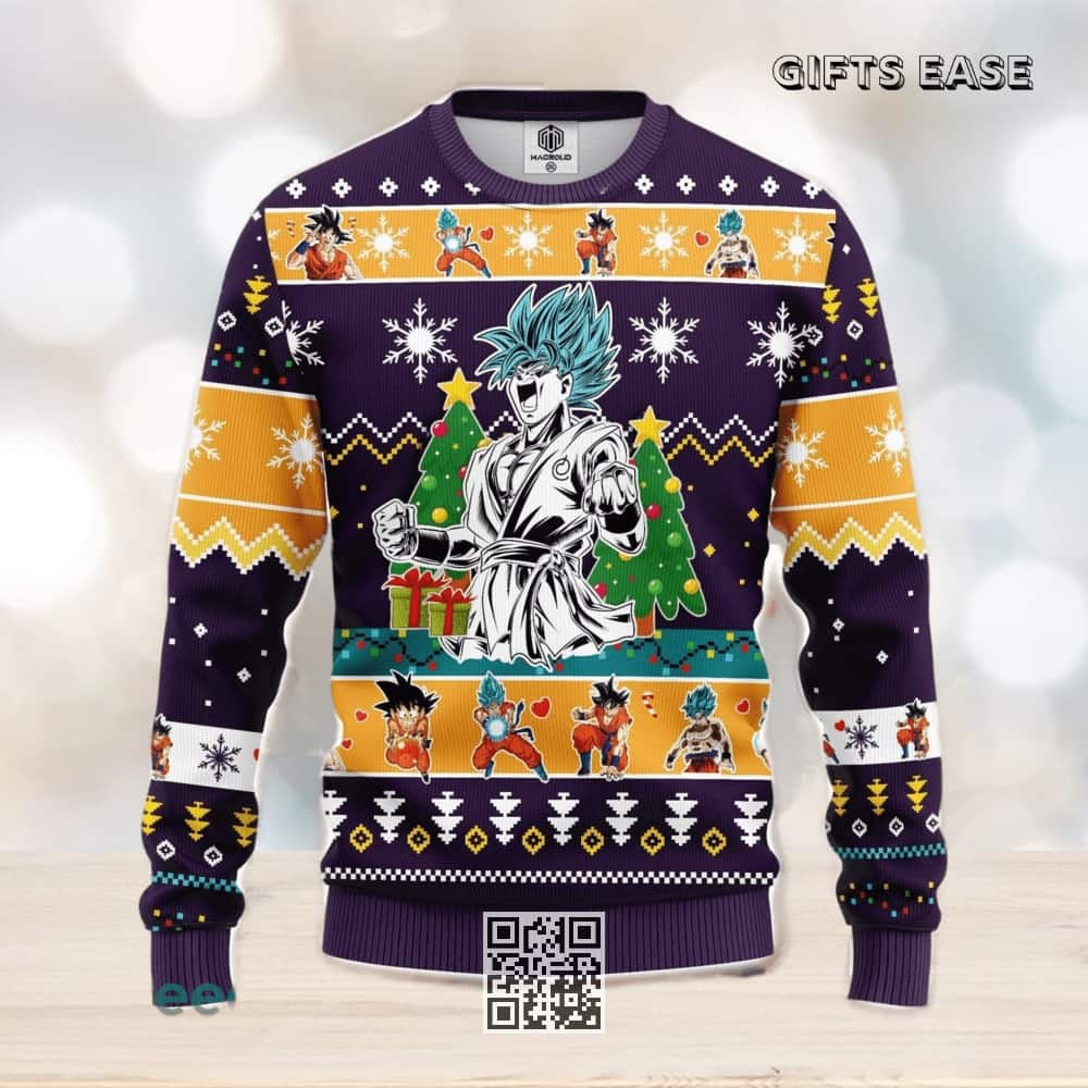 Goku Blue Dragon Ball Ugly Christmas Sweater