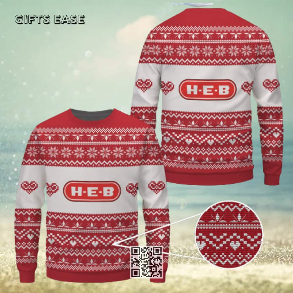 H E B Ugly Christmas Sweater Snowflake Pattern