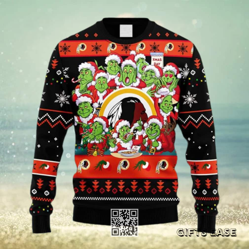 Funny Grinch NFL Washington Redskins Ugly Christmas Sweater