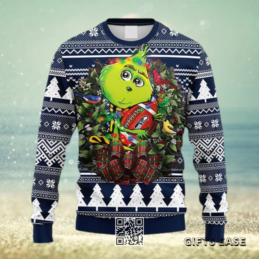 Grinch Loves NFL Seattle Seahawks Ugly Christmas Sweater