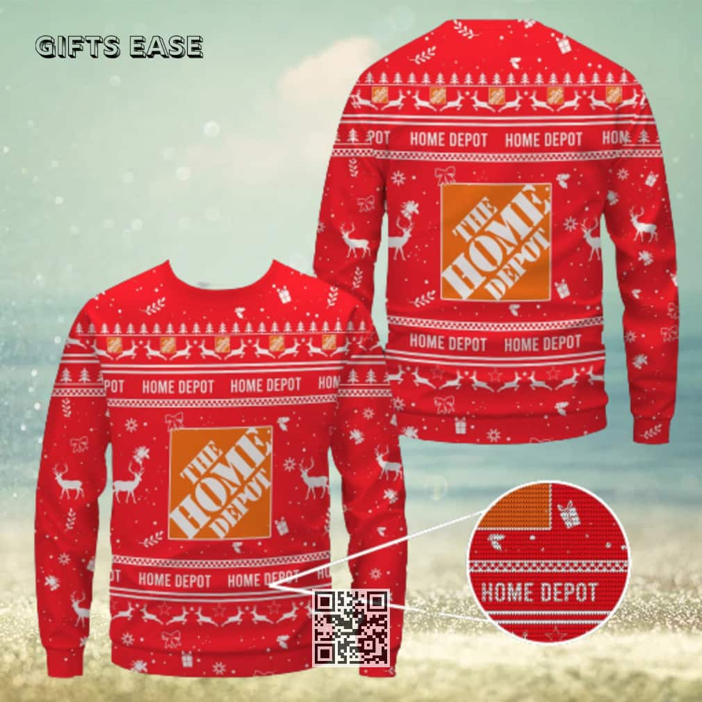 Red Home Depot Ugly Christmas Sweater