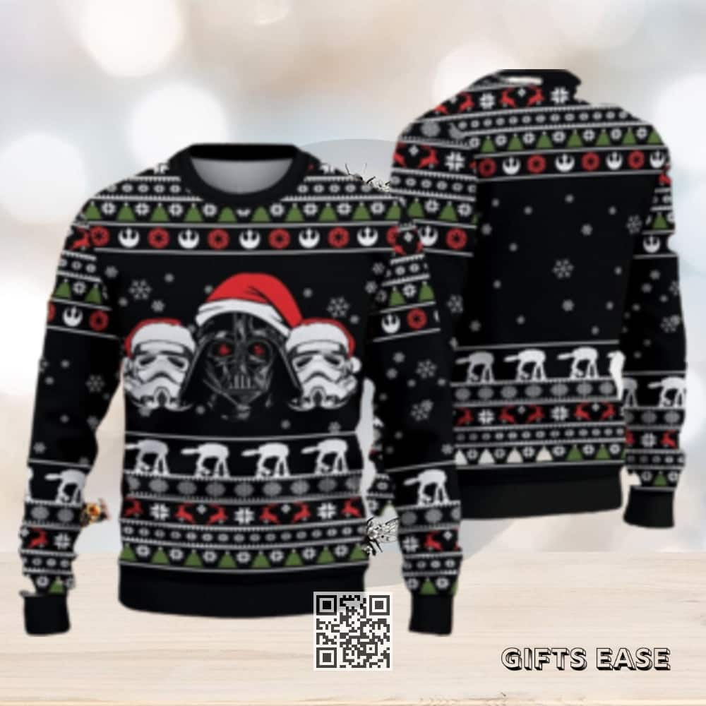 Black Star Wars Darth Vader Stormtroopers Ugly Christmas Sweater