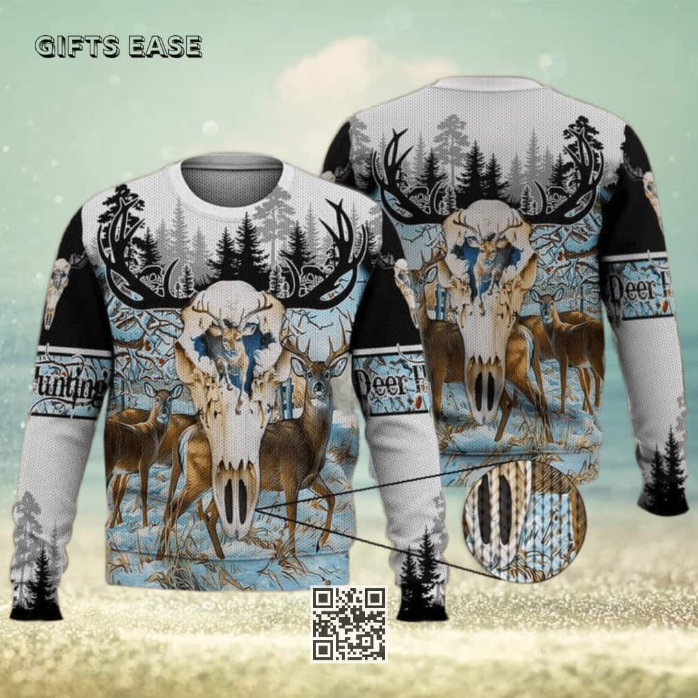 Deer Head Winter Forest Ugly Christmas Sweater