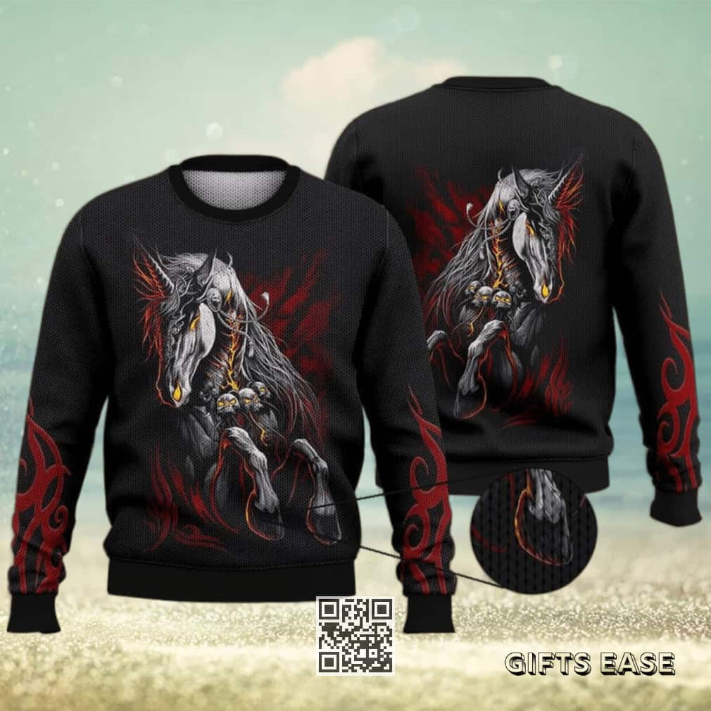 Black Unicorn Ugly Christmas Sweater