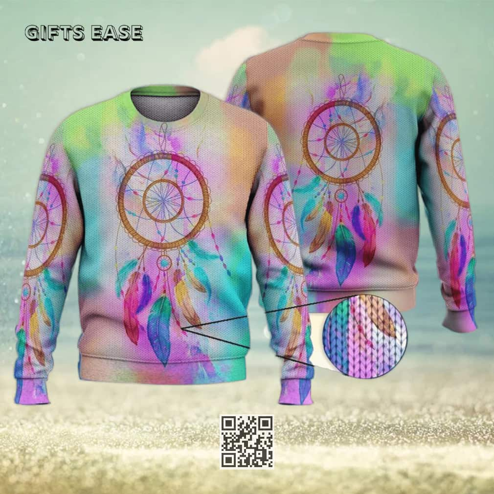 Fancy Colorful Dream Catcher Ugly Christmas Sweater