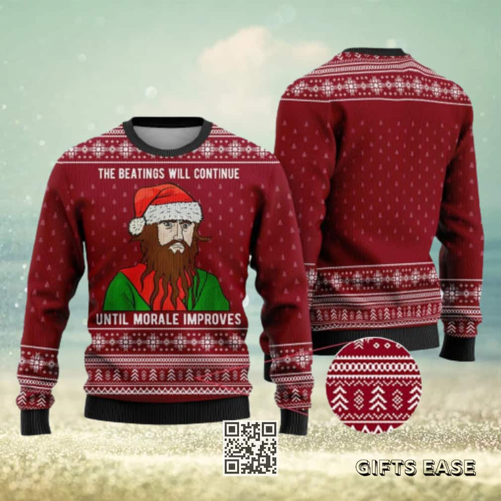 Cardinal Red The Beatings Blackbeard Ugly Christmas Sweater